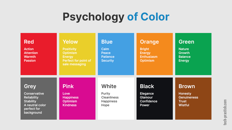 Color psychology in web design